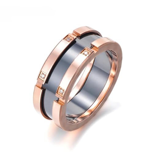 Hmsanase Ring Ringe Damen Bijouterie Herren Ehering Kristall Schwarz/Weiß Ringe Für Damen 7 R17039R-Schwarz von Hmsanase