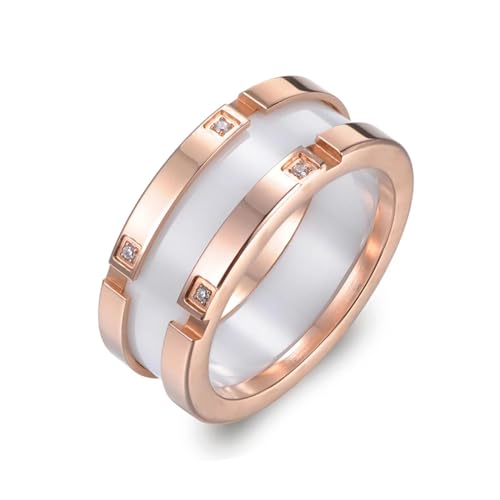 Hmsanase Ring Ringe Damen Bijouterie Herren Ehering Kristall Schwarz/Weiß Ringe Für Damen 7 R17039R-Weiß von Hmsanase