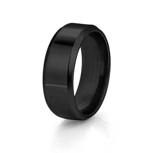 Hmsanase Ring Ringe Damen Bijouterie Herren Einfache Ringe Für Männer Und Frauen, Schwarze Ringe, Hochzeit, Verlobung, Band, Matt, Männlich, 10 Schwarz von Hmsanase