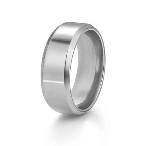 Hmsanase Ring Ringe Damen Bijouterie Herren Einfache Ringe Für Männer Und Frauen, Schwarze Ringe, Hochzeit, Verlobung, Band, Matt, Männlich, 10 Silber von Hmsanase