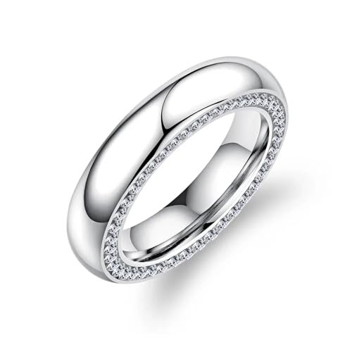 Hmsanase Ring Ringe Damen Bijouterie Herren Funkelnde Eheringe Für Frauen, Weiblich, Valentinstagsgeschenk, 10 Stück, Weiß von Hmsanase