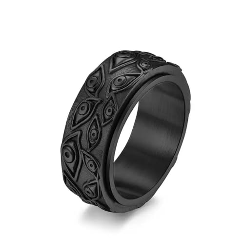 Hmsanase Ring Ringe Damen Bijouterie Herren Geschnitzte Augen Herren Ring Vintage Punk Finger Rock Kultur Ring Unisex Männer Frauen Party 11 Schwarz von Hmsanase