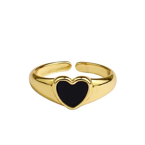 Hmsanase Ring Ringe Damen Bijouterie Herren Glatte Schwarze Herzringe Für Frauen, Schöne Offene Fingerringe Für Partys, Weiss von Hmsanase