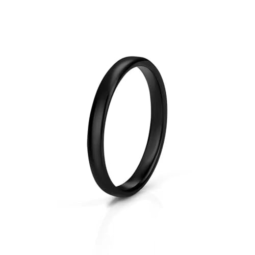 Hmsanase Ring Ringe Damen Bijouterie Herren Hellschwarz-Weiße Ringe Für Damen Und Herren, Ring Mit Glatter Schnittoberfläche, Damenring 6, Schwarz von Hmsanase