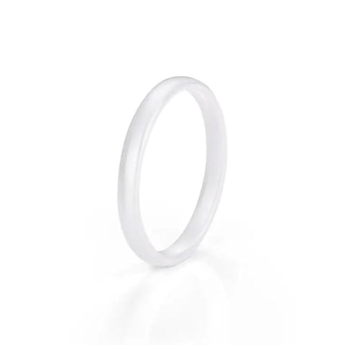 Hmsanase Ring Ringe Damen Bijouterie Herren Hellschwarz-Weiße Ringe Für Damen Und Herren, Ring Mit Glatter Schnittoberfläche, Damenring 7 Weiß von Hmsanase