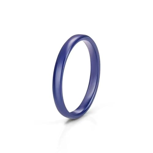 Hmsanase Ring Ringe Damen Bijouterie Herren Hellschwarz-Weiße Ringe Für Damen Und Herren, Ring Mit Glatter Schnittoberfläche, Damenring 8, Blau von Hmsanase