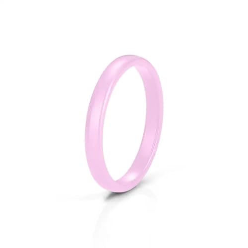 Hmsanase Ring Ringe Damen Bijouterie Herren Hellschwarz-Weiße Ringe Für Damen Und Herren, Ring Mit Glatter Schnittoberfläche, Damenring 9, Rosa von Hmsanase