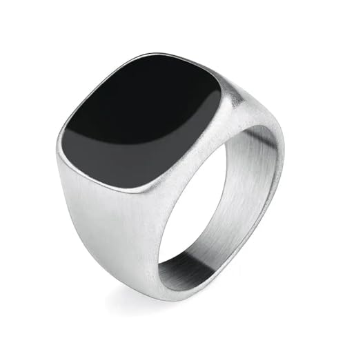 Hmsanase Ring Ringe Damen Bijouterie Herren Herren-Ring, Punk-Rock, Mattierter Ring Für Männer, Hip-Hop-Party, Männlicher Ehering, 11 Silber von Hmsanase