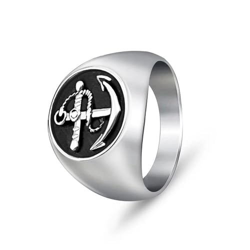 Hmsanase Ring Ringe Damen Bijouterie Herren Herrenring Mythologie Rune Religiöses Amulett Party 10 Weiss von Hmsanase