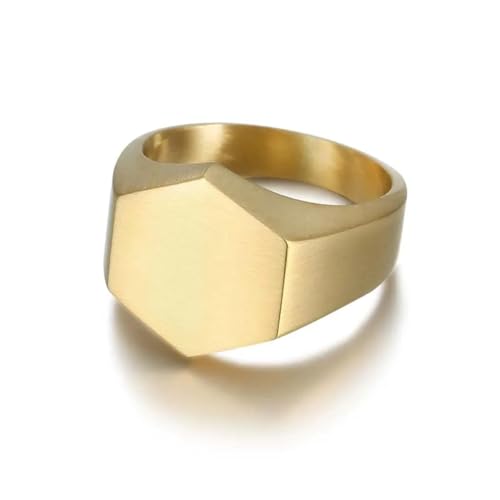 Hmsanase Ring Ringe Damen Bijouterie Herren Herrenring Punk Rock Glatter Ring Für Männer Hip Hop Party Männlich Hochzeit Anel 10 Hexagongold von Hmsanase