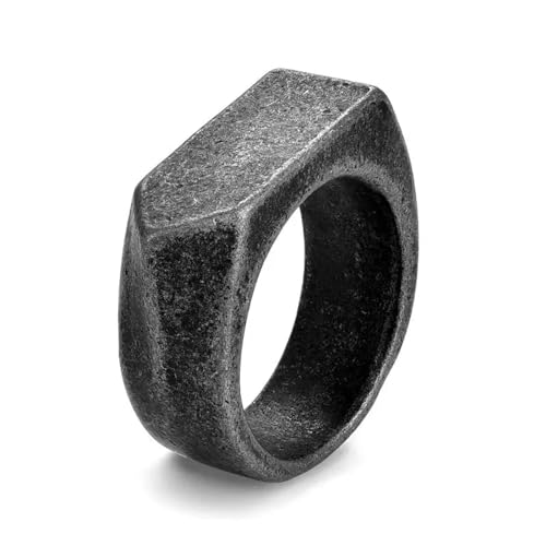 Hmsanase Ring Ringe Damen Bijouterie Herren Herrenring Punk Rock Glatter Ring Für Männer Hip Hop Party Männlich Hochzeit Anel 10 Vintageirregular von Hmsanase