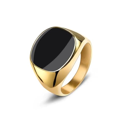 Hmsanase Ring Ringe Damen Bijouterie Herren Herrenring Punk Rock Glatter Ring Für Männer Hip Hop Party Männlich Hochzeit Anel 12 Gold von Hmsanase