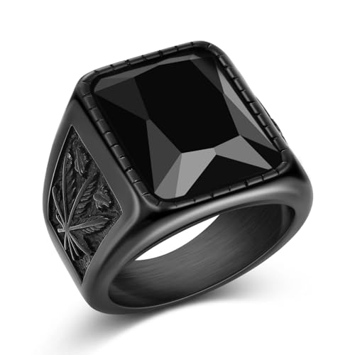 Hmsanase Ring Ringe Damen Bijouterie Herren Herrenring Punk Rock Glatter Ring Für Männer Hip Hop Party Männlich Hochzeit Anel 7 Blackstonering von Hmsanase