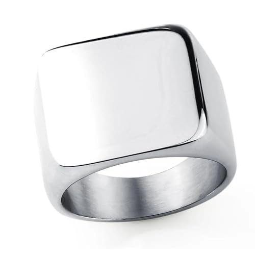 Hmsanase Ring Ringe Damen Bijouterie Herren Herrenring Punk Rock Glatter Ring Für Männer Hip Hop Party Männlich Hochzeit Anel 9 Squaresilver von Hmsanase