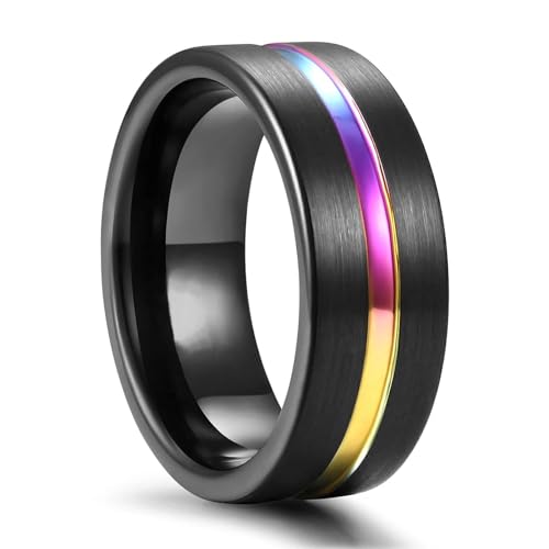 Hmsanase Ring Ringe Damen Bijouterie Herren Herrenringe, Schwarz, Matt Gebürstet, Verlobungsringe Für Männer, Hochzeitstag, 11, Stil 26 von Hmsanase