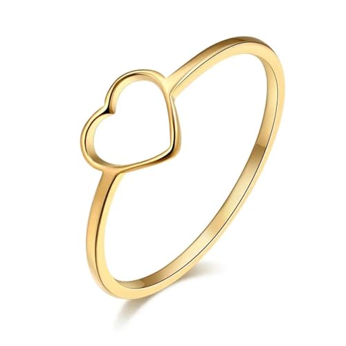Hmsanase Ring Ringe Damen Bijouterie Herren Herzförmige Eheringe „Friend“ Für Damen, 9 Gold von Hmsanase