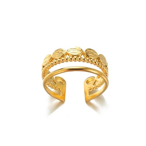 Hmsanase Ring Ringe Damen Bijouterie Herren Herzförmige Ringe Für Frauen, Hohler Offener Ring, Hochzeit, Größenverstellbar Jz5095G von Hmsanase