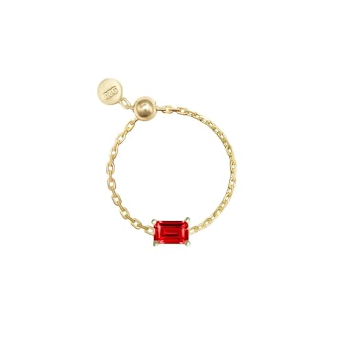 Hmsanase Ring Ringe Damen Bijouterie Herren Klarer Gliederkettenring, Verstellbare Charm-Ringe Für Frauen, Hochzeit, Veränderbare Größe, Rotes Rechteck von Hmsanase