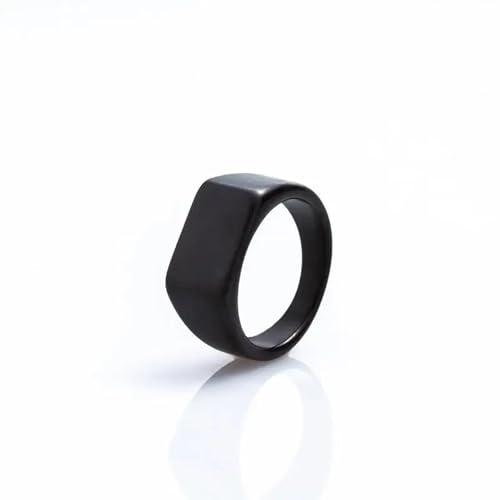 Hmsanase Ring Ringe Damen Bijouterie Herren Klassische Mattierte/Glatte Oberteile Herren-Rock-Punk-Ringe Individualität Siegelring Für Frauen Mann Party 9 Blackfrosted von Hmsanase