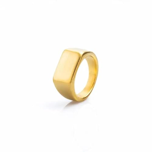 Hmsanase Ring Ringe Damen Bijouterie Herren Klassische Mattierte/Glatte Tops Herren Schwarz Rock Punk Ringe Individualität Siegelring Für Frauen Mann Party 11 Goldfrosted von Hmsanase