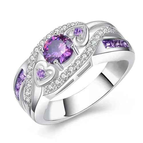 Hmsanase Ring Ringe Damen Bijouterie Herren Klassischer Herzförmiger Ring-Stil, Ehering Für Frauen, Weibliche Ringe 10 A von Hmsanase