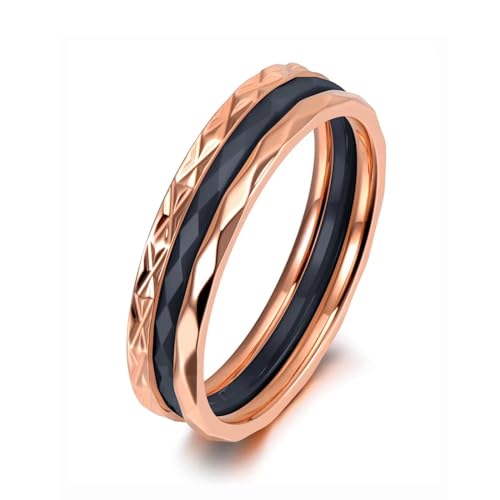 Hmsanase Ring Ringe Damen Bijouterie Herren Klassischer Weiß/Schwarzer Ring, Kristall-Hochzeits-Verlobungsringe Für Frauen 6 R19135R-Schwarz von Hmsanase