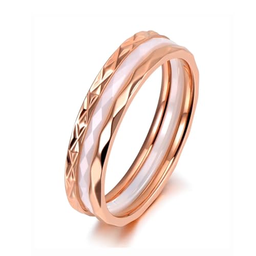 Hmsanase Ring Ringe Damen Bijouterie Herren Klassischer Weiß/Schwarzer Ring, Kristall-Hochzeits-Verlobungsringe Für Frauen 7 R19135R-Weiß von Hmsanase