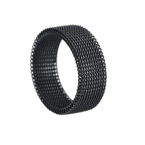 Hmsanase Ring Ringe Damen Bijouterie Herren Mesh-Ring-Design, Schlichtes Hip-Hop-Paar Für Damen Und Herren, Temperament, Ehering, Valentinstagsgeschenk, 7, Schwarz von Hmsanase