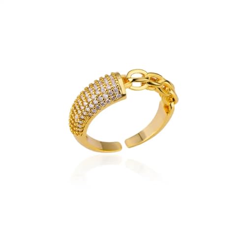 Hmsanase Ring Ringe Damen Bijouterie Herren Mikroring Für Damen, Kettenring Mit Öffnung, Vintage-Gold von Hmsanase