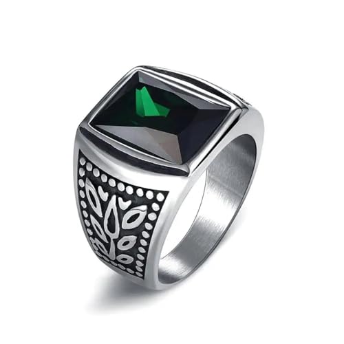 Hmsanase Ring Ringe Damen Bijouterie Herren Punk-Männerring, Grüne Fingerringe Für Männer, Charm 8 Grün von Hmsanase