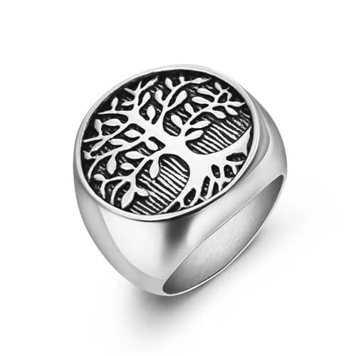 Hmsanase Ring Ringe Damen Bijouterie Herren Ring Für Männer Baumringe Frauen Männer Ehering Punk Hip Hop Geschenk 12 Silber von Hmsanase