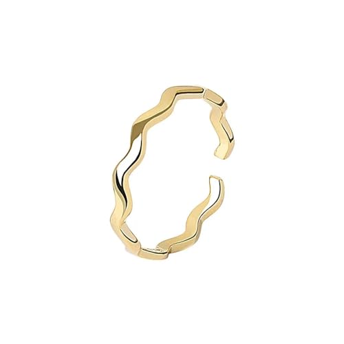 Hmsanase Ring Ringe Damen Bijouterie Herren Ringe Für Damen, Curve Line, Offener, Verstellbarer Fingerring, Schwarz von Hmsanase