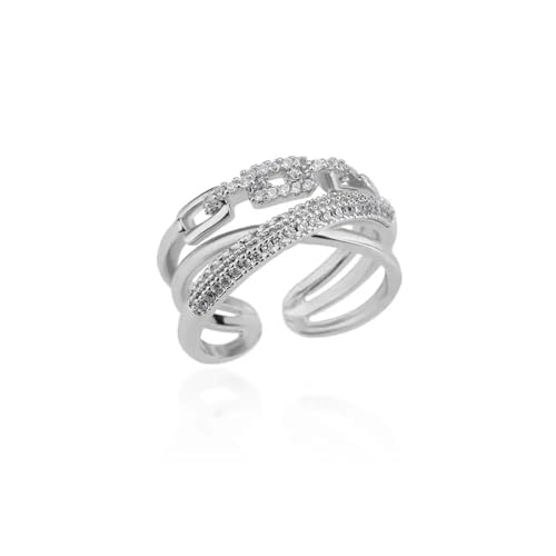 Hmsanase Ring Ringe Damen Bijouterie Herren Ringe Für Damen, Offener, Verstellbarer Ring, Hochzeit, Silber von Hmsanase