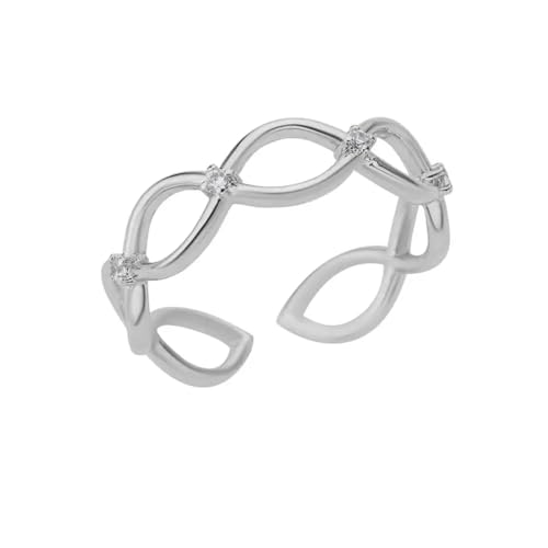 Hmsanase Ring Ringe Damen Bijouterie Herren Ringe Für Damen, Verstellbarer Gothic-Ring, Paar, Hochzeit, Größenverstellbar, Silber von Hmsanase