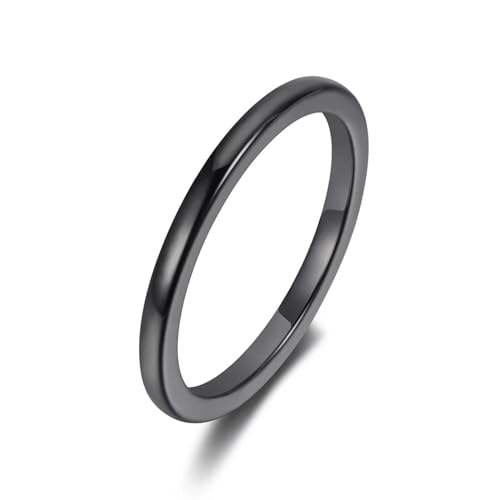 Hmsanase Ring Ringe Damen Bijouterie Herren Schwarz-Weiße Ringe, Klassische Hochzeits- Und Verlobungsringe Für Damen, 7 R19052-Schwarz von Hmsanase