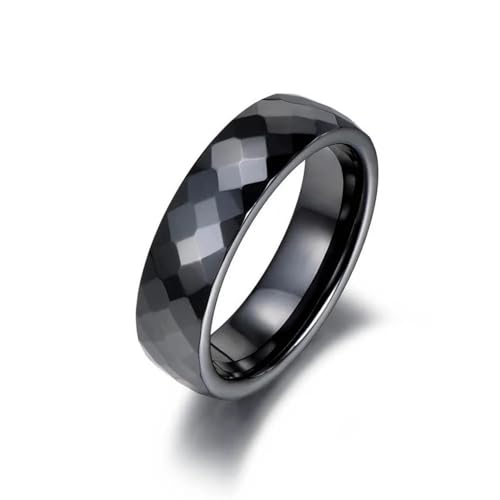 Hmsanase Ring Ringe Damen Bijouterie Herren Schwarz-Weiße Ringe, Klassische Hochzeits- Und Verlobungsringe Für Damen, 9 R18014-Schwarz von Hmsanase