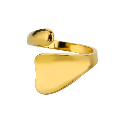 Hmsanase Ring Ringe Damen Bijouterie Herren Speziell Geformte Ringe Für Frauen, Vintage-Gothic-Verstellbarer Ring, Minimalistisch, Größenverstellbar, Goldfarbe von Hmsanase