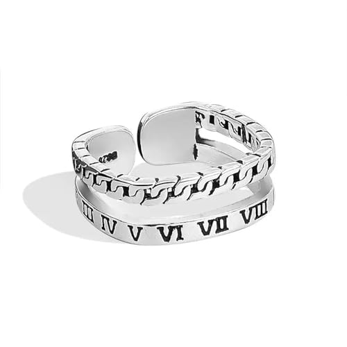 Hmsanase Ring Ringe Damen Bijouterie Herren Unregelmäßige Kette Geometrische Ringe Offene Ringe Für Frauen Quadratische Zahl Männer Party Weiss von Hmsanase