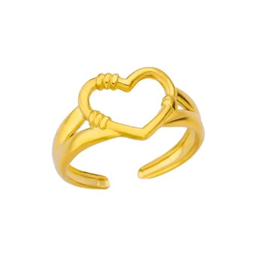 Hmsanase Ring Ringe Damen Bijouterie Herren Vintage Doppel Geometrische Ringe Für Frauen Herz Schmetterling Ring Femme Hochzeit Jz4805G von Hmsanase