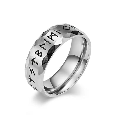 Hmsanase Ring Ringe Damen Bijouterie Herren Vintage Runenringe Für Männer Frauen Worte Ring Hochzeit Valentinstag Geschenke 10 Silber von Hmsanase