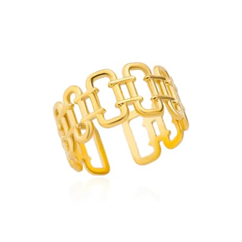 Hmsanase Ring Ringe Damen Bijouterie Herren Vintage Twist-Ringe Für Frauen, Versetzte Linien, Ring, Hochzeit, Ästhetischer Fingerring, Party, 7 Jz4802G von Hmsanase