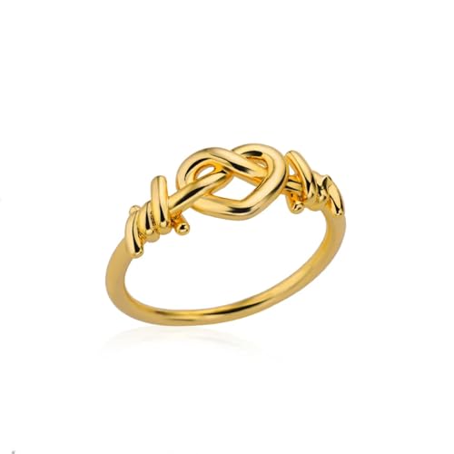 Hmsanase Ring Ringe Damen Bijouterie Herren Vintage Twist-Ringe Für Frauen, Versetzte Linien, Ring, Hochzeit, Ästhetischer Fingerring, Party, 7 Jz4880G von Hmsanase