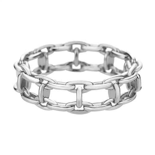 Hmsanase Ring Ringe Damen Bijouterie Herren Vintage Twist-Ringe Für Frauen, Versetzte Linien, Ring, Hochzeit, Ästhetischer Fingerring, Party, 7 Jz4898S von Hmsanase