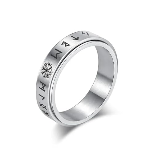 Hmsanase Ring Ringe Damen Bijouterie Herren Weihnachten Schneeflocke Muster Paare Ringe Geschenk Männer Frauen Amulett Runen Ring Geschenk 11 Silber von Hmsanase