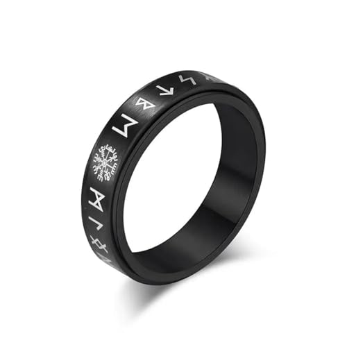 Hmsanase Ring Ringe Damen Bijouterie Herren Weihnachten Schneeflocke Muster Paare Ringe Geschenk Männer Frauen Amulett Runen Ring Geschenk 12 Schwarz von Hmsanase