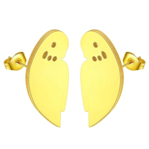 Ohrringe Ohrstecker Damen Schmuck Earrings Handgefertigte Papageien-Ohrringe Für Frauen, Niedliche Tier-Vogel-Ohrringe In Goldfarbe von Hmsanase