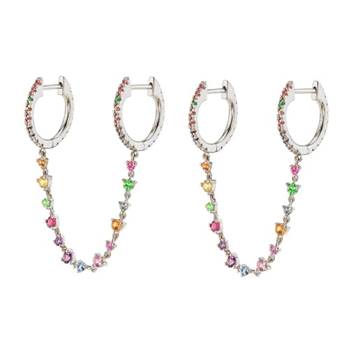 Ohrringe Ohrstecker Damen Schmuck Earrings Luxus Doppel Hoop Quaste Kette Ohrringe Für Frauen Piercing Tropfen Ohrringe Mode Jqh0058-Ss-1 von Hmsanase