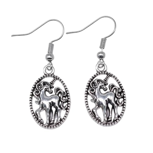 Ohrringe Ohrstecker Damen Schmuck Earrings Mode Handgemachte Einfache Design Einhorn Anhänger Ohrringe Frauen Tropfen Ohrringe von Hmsanase