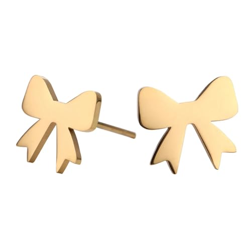 Ohrringe Ohrstecker Damen Schmuck Earrings Niedliche Wolken-Bogenknoten-Elefant-Eichhörnchen-Ohrstecker Für Mädchen, Winziger Ohrring, Hochzeitsgeschenk, Goldfarbe5 von Hmsanase