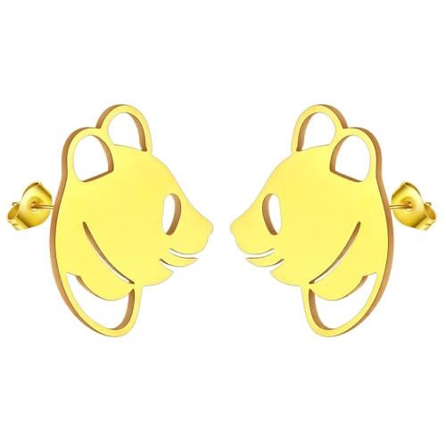 Ohrringe Ohrstecker Damen Schmuck Earrings Ohrringe Für Frauen, Tier-Haustierliebhaber, Panda-Kopf, Ohrstecker, Ohrringe Für Mädchen, Kinder, Geschenk, Goldfarben von Hmsanase